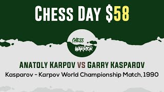 Anatoly Karpov vs Garry Kasparov  Kasparov  Karpov World Championship Match 1990 [upl. by Aipotu]