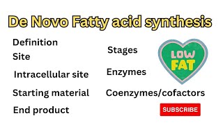 De Novo fatty acid synthesis  Fatty acid synthesis  palmitic acid synthesis  lipogenesis [upl. by Llewellyn]