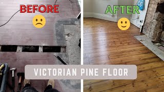 Victorian Pine Floorboard Sanding and Restoration Nottingham East Midlands  Ormrod Floor Sanding [upl. by Nereids78]