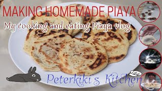 My cooking and eating Piaya vlog  Making homemade Piaya [upl. by Adlecirg]