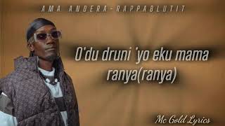 Ama Ande Ra  Rappa Blutit Official Lyrics video [upl. by Engapmahc]