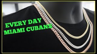 EVERYDAY Miami Cuban link chain SIZES [upl. by Lowrie]