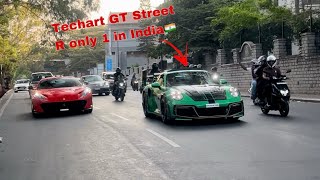 Rarest PORSCHE TECHART GT STREET In INDIA  Ferrari NOVITEC 458 amp 812 SF Lamborghini HURACAN [upl. by Ayram]