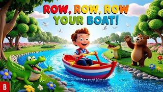 Row Row Row Row your ⛵ ⛵ ⛵ ⛵ boat nursery rhyme song for kids and toddlers Row your boat song [upl. by Ijic944]