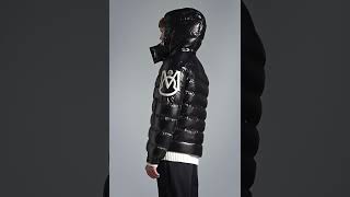 MONCLER Shiny Saulx Short Down Jacket Hooded Glossy Black Men [upl. by Nwahsear127]