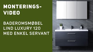 Monteringsveiledning  Lind Luxury 120 menkel servant baderomsmøbel [upl. by Mahon527]