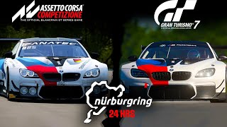 24H Nurburgring Assetto Corsa Competizione vs Gran Turismo 7  Comparison [upl. by Bette-Ann]