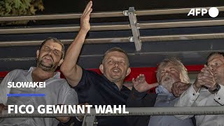 Slowakei SmerPartei von ExMinisterpräsident Fico gewinnt Wahl  AFP [upl. by Hansen]