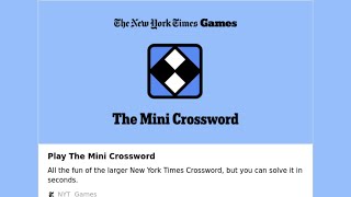 NYT The Mini Crossword 4 April 2024 [upl. by Sivlek]