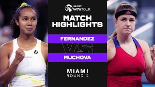 Leylah Fernandez vs Karolina Muchova  2022 Miami Round 2  WTA Match Highlights [upl. by Alys]