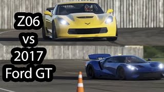 2017 Ford GT vs 2016 Corvette Z06 Top Gear [upl. by Oralle767]