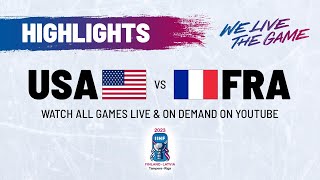 Highlights  USA vs France  2023 IIHFWorlds [upl. by Wallis]