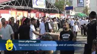 Hasidic Jews on Pilgrimage to Uman Ukraine Festival for Rabbi Nachman Breslov on Rosh Hashana [upl. by Reina]