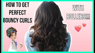 How To Curl Your Hair With Rollers  BIG BOUNCY HAIR  Easy Hair Tutorial [upl. by Ahsekyw]