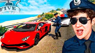 ROBANDO SUPER AUTOS como POLICÍA FALSO en GTA 5 🚘👮‍♂️ Mods [upl. by Eiramlatsyrc917]