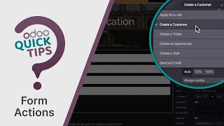 Odoo Quick Tips  Form Actions Website [upl. by Cirre]