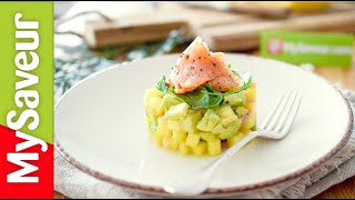 Tartare de saumon mangue avocat la bonne cuisine des blogs [upl. by Reywas]