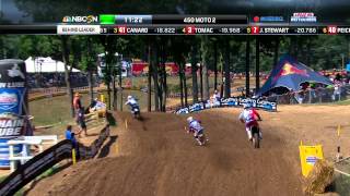 Budds Creek 450 Moto 2 Stewart vs Tomac vs Canard [upl. by Direj]