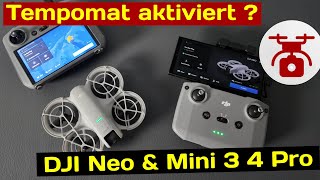 DJI Neo DJI Mini 3 4 Pro Tempomat Cruise Control am RC2  RCN3 Controller für Drohne EINSTELLEN [upl. by Otreblaug]