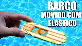 DIY 29 Como fazer um barco que se move com elástico  Alan HR [upl. by Enieledam936]