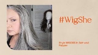 WigShe  Wig 085 Human Hair Wig in rare Gray color wigshe [upl. by Perkins]