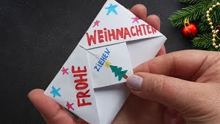 DIY Überraschungskarte basteln für Weihnachten  XXL Schritt für Schritt Anleitung Weihnachtskarte [upl. by Maram]