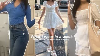 what i WEAR in a week ♥︎ Pinterest outfit inspo  cute  spring  food [upl. by Erickson]