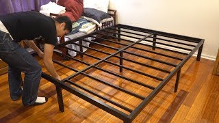 Noah Group Megatron Metal Bed Frame Assembly and Review Queen Size [upl. by Ainivad655]