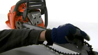 How to Fit the Bar and Chain on a Husqvarna Chainsaw [upl. by Erodisi]