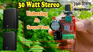 PAM8610 Stereo Amplifier Module Unboxing amp Sound Test 12V [upl. by Rehsu]