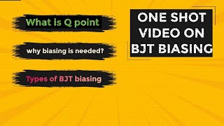 BIASING OF BJT  ONE SHOT video WITH NUMERICAL [upl. by Ennaeel834]