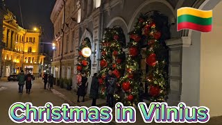 🇱🇹 Christmas in Vilnius Walking tour in the old town  Lithuania  Litouwen [upl. by Setsero550]