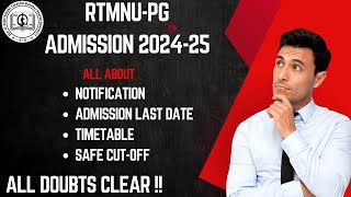 RTMNU PG 202425 ADMISSION ALL DOUBTS CLEARED  PROCESS LAST DATE rtmnu admission EDUTECH nagpur [upl. by Pero]