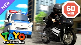 The Brave Police Car Pat Compilation  Vehicles Cartoon for Kids  Tayo English Episodes [upl. by Yekciv]