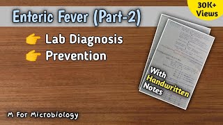 Enteric fever Part2  Typhoid fever  Lab diagnosis  Prevention  M For Microbiology [upl. by Cartan13]