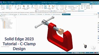 Solid Edge 2023 Tutorial  CClamp [upl. by Mariam]