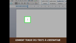 Comment tracer des tirets à lordinateur [upl. by Muhammad]