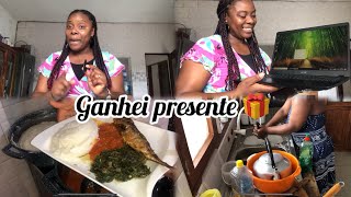 ALMOÇO TÍPICO DE MOÇAMBIQUE 🇲🇿  xima e peixe grelhado GANHEI PRESENTE DO ESPOSO  VLOG DO DIA [upl. by Faro]