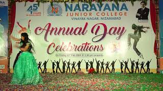 ANNUAL DAY CELEBRATIONS NARAYANA JUNIOR COLLEGE NIZAMABAD SR N120 SOLO DANCE [upl. by Wichern]