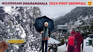 Snowfall in Mcleodganj 😍Dharamshala 2024 first snowfall  Himachal Pradesh [upl. by Giuseppe]