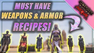 Need to Know RECIPE Locations Exiled Lands  Weapons amp Armor  Conan Exiles Guide [upl. by Aday461]