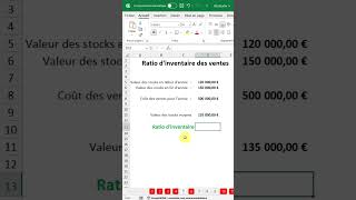 Ratio dinventaire des ventes excel kpi exceltips lentrepreneur [upl. by Newkirk132]