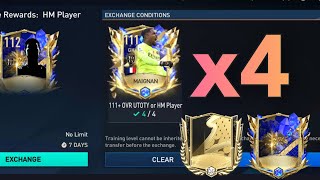 I OPENED 4x 112 GUARANTEED UTOTY ICONS ampHM PLAYERS EXCHANGE PACK IN FIFA MOBILE 23 [upl. by Sseb975]