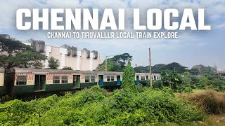 CHENNAI LOCAL  Chennai To Tiruvallur Local Train Explore First Time  South Railway Tour Vlog [upl. by Alra]