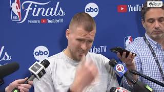 Kristaps Porzingis “Doing everything I can to play in Game 3” [upl. by Prescott]