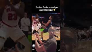 Jordan Poole almost got bodied again 😭nba [upl. by Hadeis154]