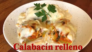 Calabacín relleno gratinado al horno  Receta vegana muy sabrosa [upl. by Connett]