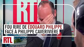 Fou rire de Édouard Philippe face à Philippe Caverivière [upl. by Annoyi]