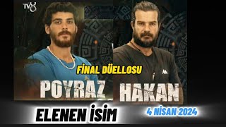 SURVİVOR ALL STAR 76BÖLÜM 4 NİSAN 2024 FİNAL DÜELLOSU HAKANPOYRAZ DÜELLOSU KİM ELENDİ survivor [upl. by Xineohp696]