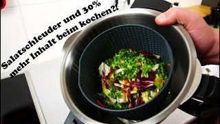 Monsieur Cuisine Smart Salatschleuder Test auch als größerer Kocheinsatz nutzbar [upl. by Lashond737]